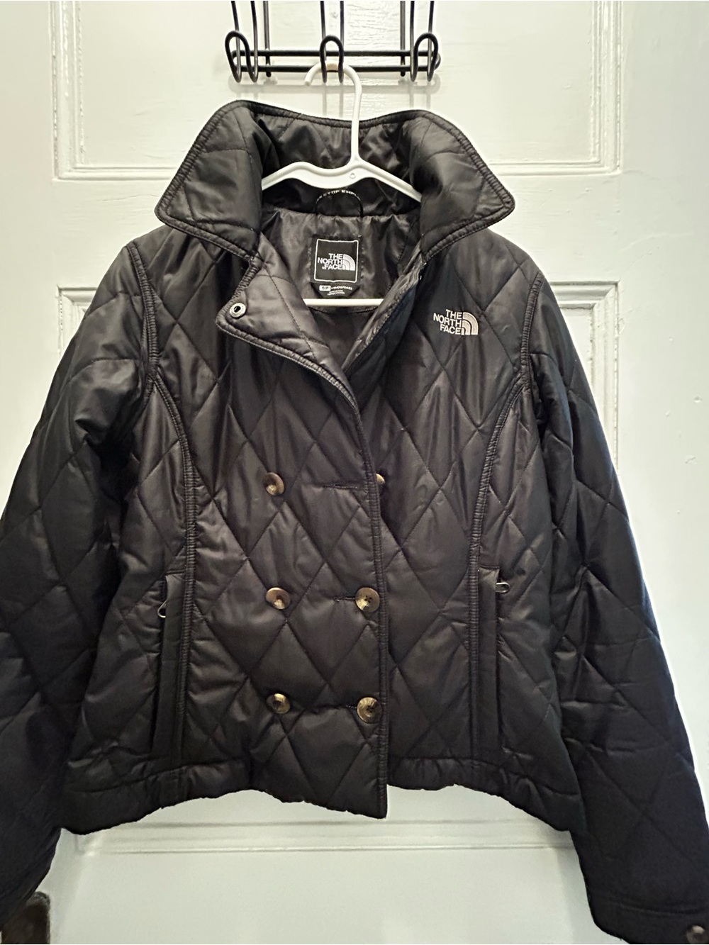 The North Face Women's Black Quilted Double-Breasted Pea Coat